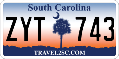 SC license plate ZYT743