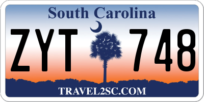 SC license plate ZYT748