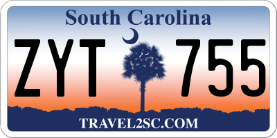 SC license plate ZYT755