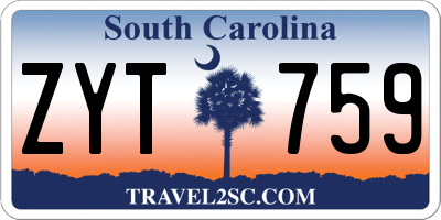 SC license plate ZYT759