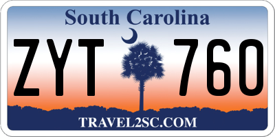 SC license plate ZYT760