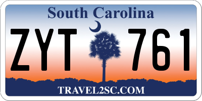 SC license plate ZYT761