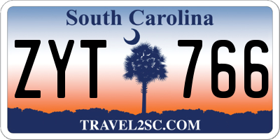 SC license plate ZYT766