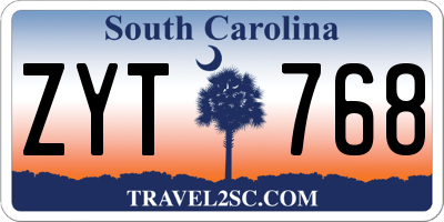 SC license plate ZYT768