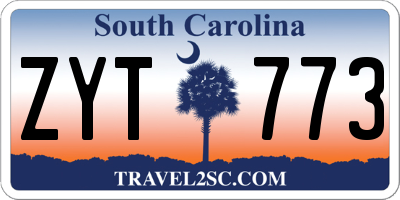SC license plate ZYT773