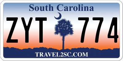 SC license plate ZYT774