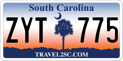 SC license plate ZYT775