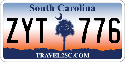 SC license plate ZYT776