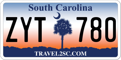SC license plate ZYT780