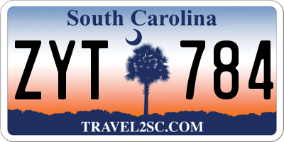 SC license plate ZYT784