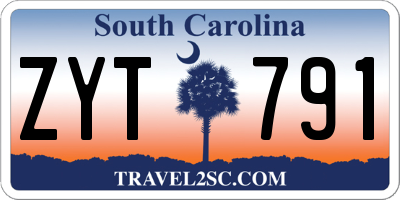 SC license plate ZYT791