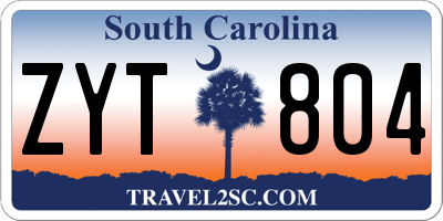 SC license plate ZYT804