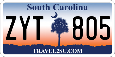 SC license plate ZYT805