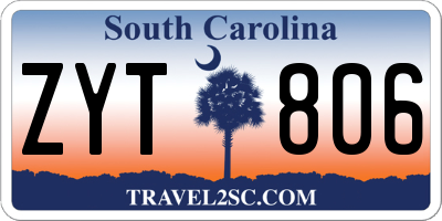 SC license plate ZYT806