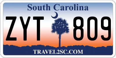 SC license plate ZYT809