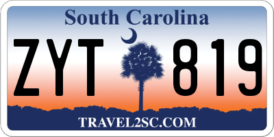 SC license plate ZYT819