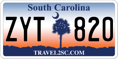 SC license plate ZYT820