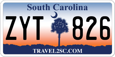SC license plate ZYT826
