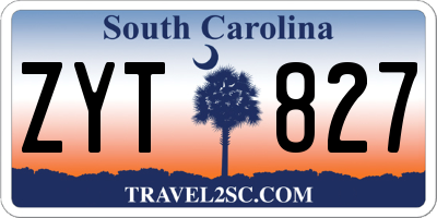 SC license plate ZYT827
