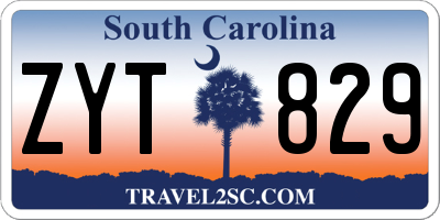 SC license plate ZYT829
