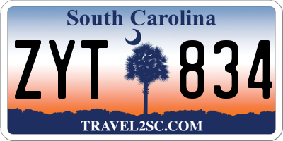 SC license plate ZYT834