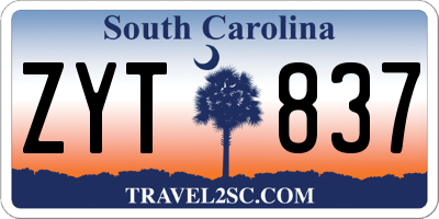 SC license plate ZYT837