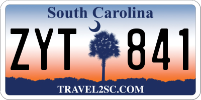 SC license plate ZYT841