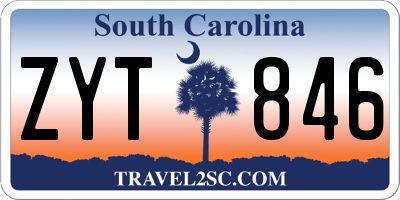 SC license plate ZYT846