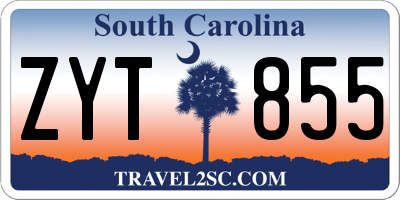 SC license plate ZYT855