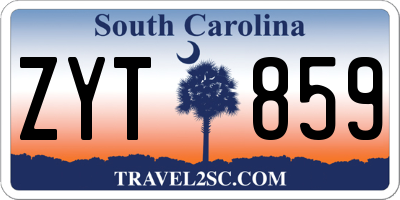 SC license plate ZYT859