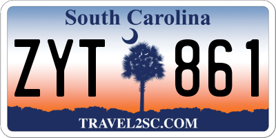 SC license plate ZYT861