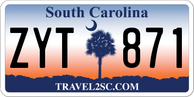 SC license plate ZYT871