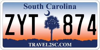 SC license plate ZYT874