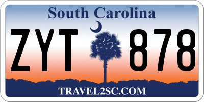 SC license plate ZYT878