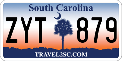 SC license plate ZYT879