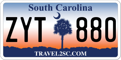 SC license plate ZYT880
