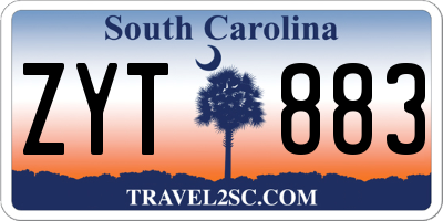 SC license plate ZYT883