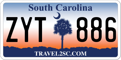 SC license plate ZYT886