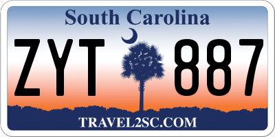 SC license plate ZYT887