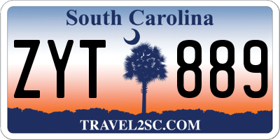 SC license plate ZYT889