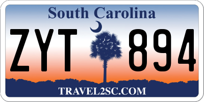 SC license plate ZYT894