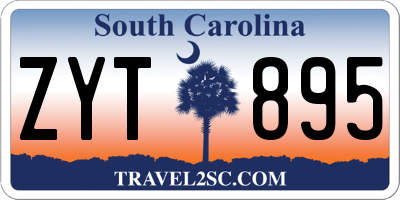 SC license plate ZYT895