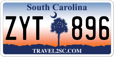 SC license plate ZYT896