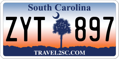 SC license plate ZYT897