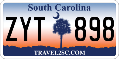 SC license plate ZYT898