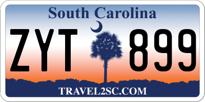 SC license plate ZYT899