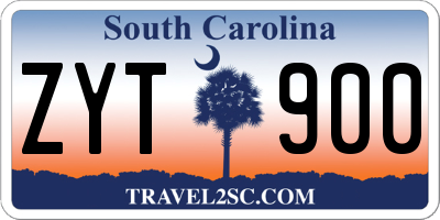 SC license plate ZYT900