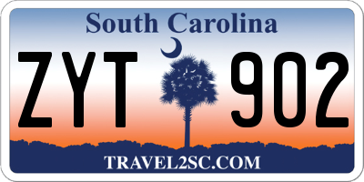 SC license plate ZYT902