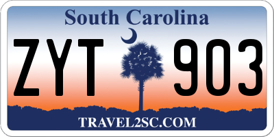 SC license plate ZYT903