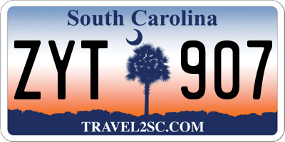 SC license plate ZYT907